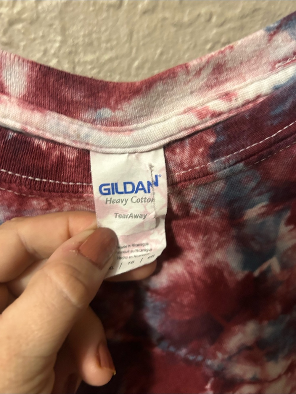 Gildan Tie-Dye Crop Top - Red, Blue & White - Picture 2 of 4